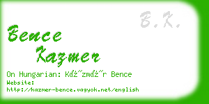 bence kazmer business card